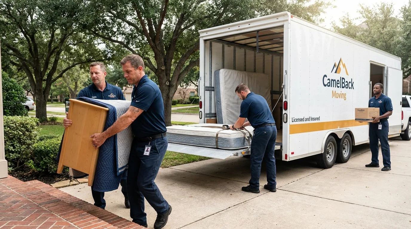 Crew loading residential truck for cross-state move from San Lorenzo, PR