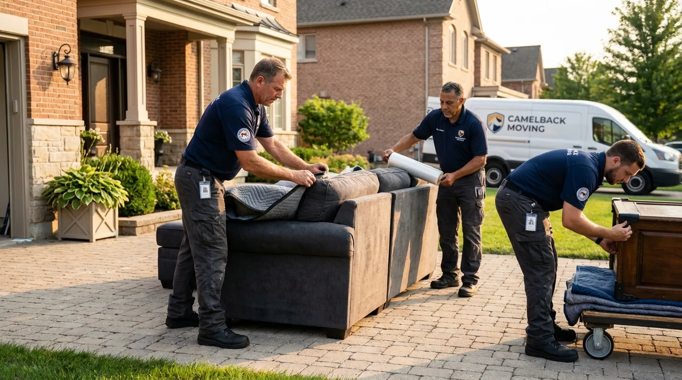 Large estate moving crew wrapping furniture in San Lorenzo, PR