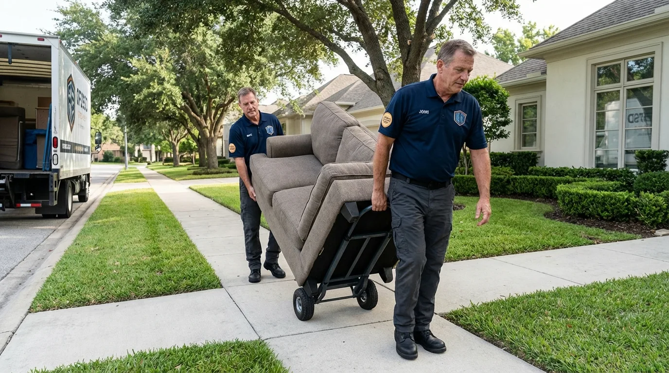 Local residential moving crew loading furniture in San Lorenzo, PR